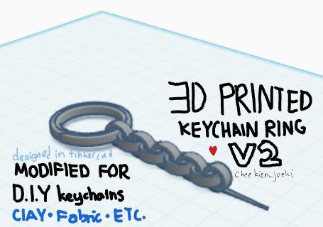 3D printed keychain ring V2