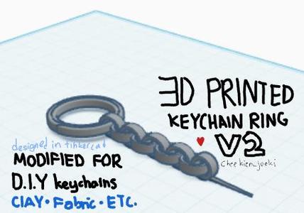 3D printed keychain ring V2