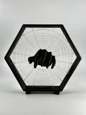 Creepy Monster/Zombie Hand in Cobweb String Art