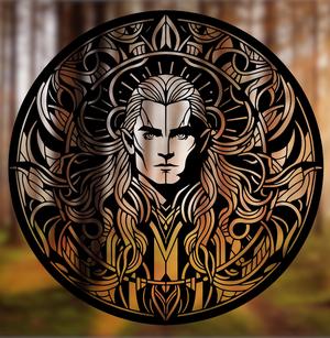 Legolas Mandala Art – 2D Geometric Wall Art (Stained Glass Style)