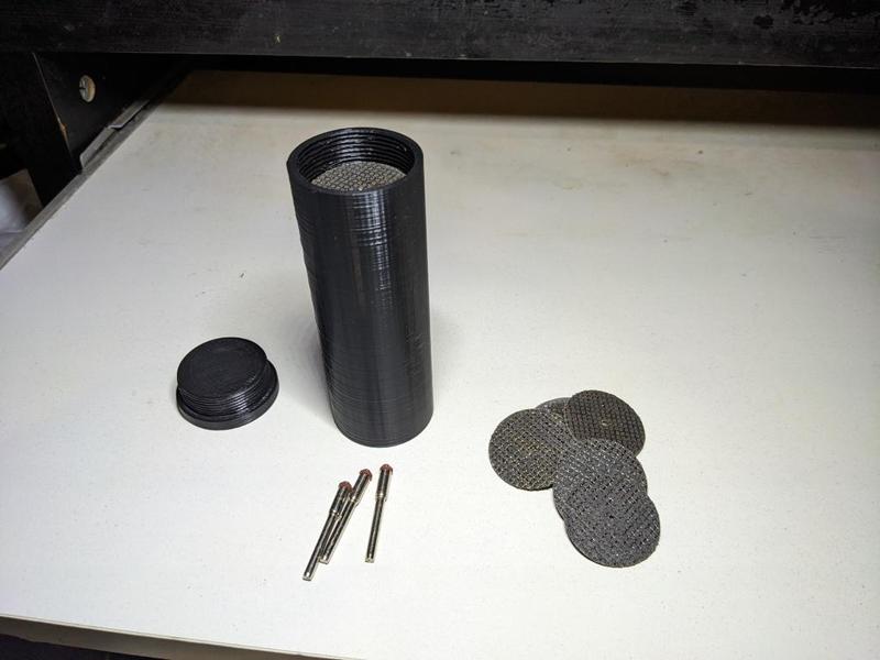 Storage box (tube) for "Dremel" or other 32mm grinding discs