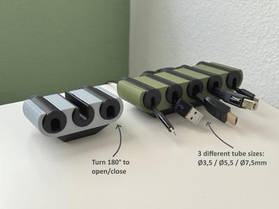 Desk cable management holder