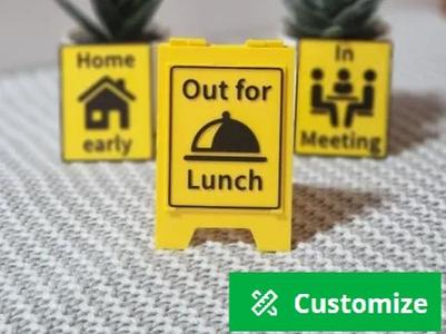 Office / Desk Signs (Out for lunch / In Meeting)