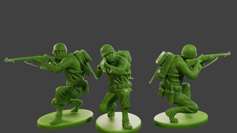 American soldier ww2 Shoot crouched A1