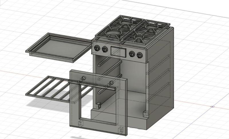 Kitchen Oven for Doll House and Barbie House  3D Print Model