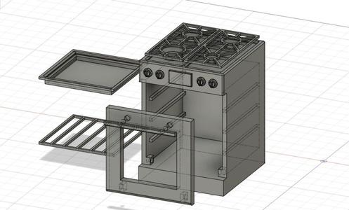 Kitchen Oven for Doll House and Barbie House  3D Print Model