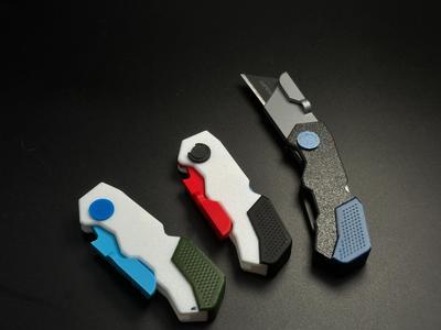 Folding Utility Knife Fully 3DPrinted HardwareFree