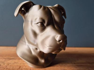 Staffordshire Bullterrier Bust – Dog Sculpture