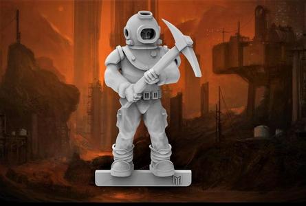 Space Miner / Prospector with Pickaxe - 28mm Fantasy Miniature