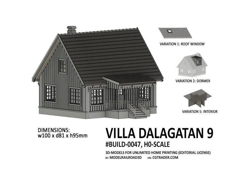 BUILD-0047 Villa Dalagatan in 4 variations H0-scale