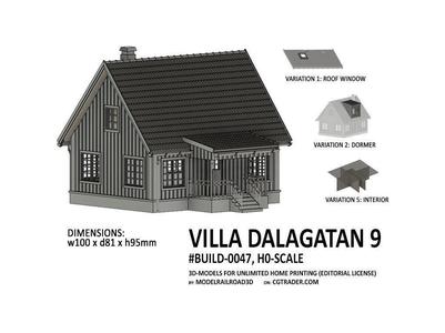 BUILD-0047 Villa Dalagatan in 4 variations H0-scale