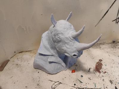 rhinoceros bust   