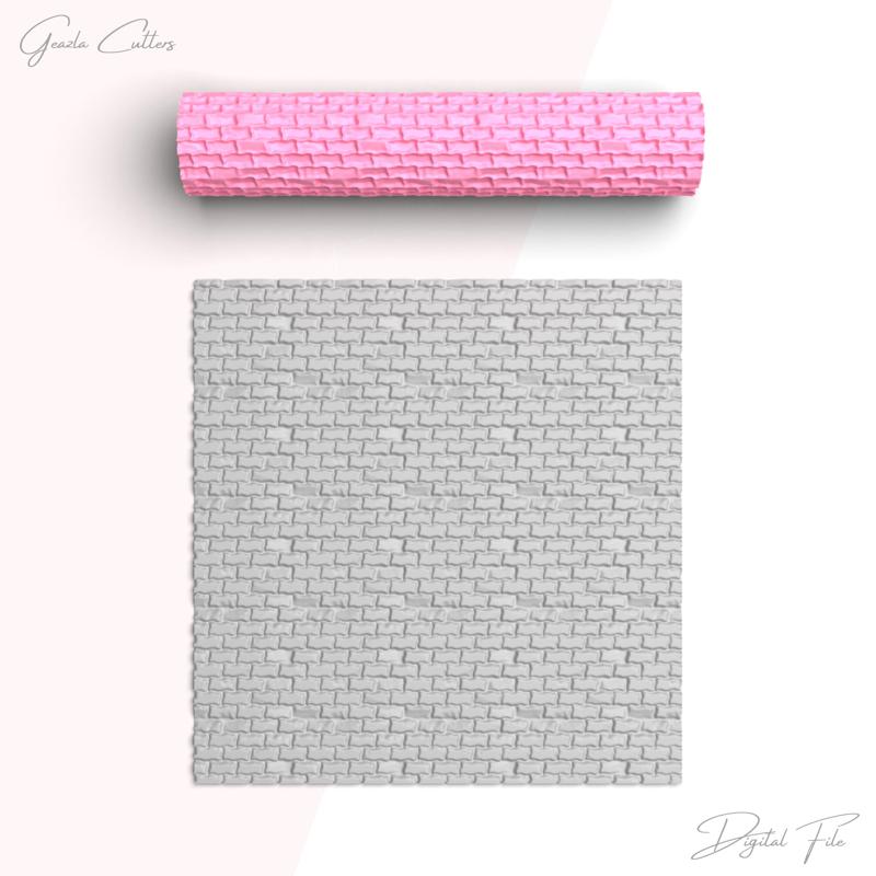 Paving Stones Texture Roller For Polymer Clay, Pavers Clay Texture Rolling Pin, Clay Tool, No: 1439