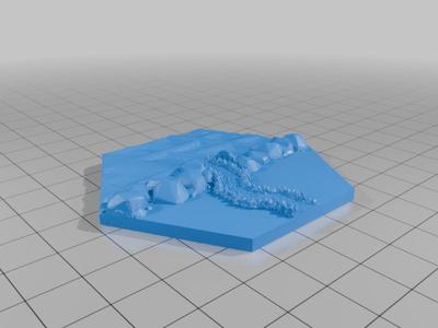 Wargaming Hex Tiles - Mighty Empires - River ends