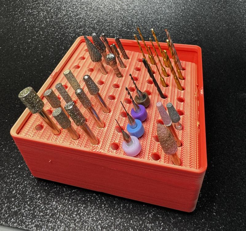 Gridfinity bin for Dremel/Drill bits