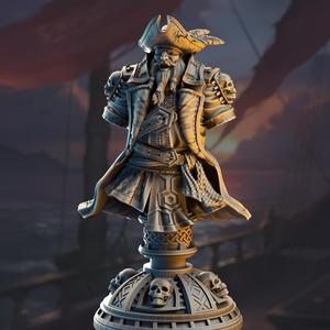 BUST Dwarf Pirate Captain - Baradin Blackbeard