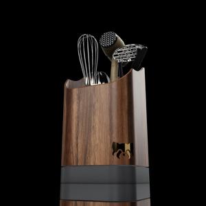 WOODEN UTENSILS DRYER WITH WATER CONTAINER