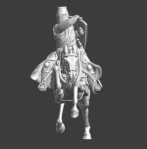 Medieval knight swing his mace