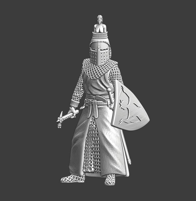 Knight with crested helmet - female symbol