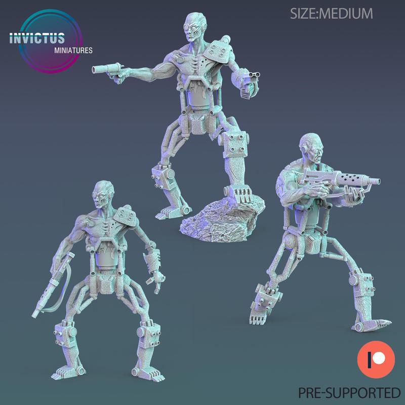 Damaged Cyborg Scout Set / Skeleton Soldier / Exoskelet Officer / Space War Construct / Steampunk Battle Robot / Invasion Army / Cyberpunk Droid / Sci-Fi Encounter