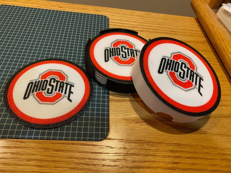 Ohio State Coaster "Full Set" Coaster, Caddy w/Full Color Top