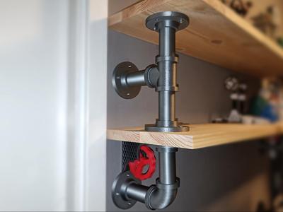 Pipe bracket for shelf