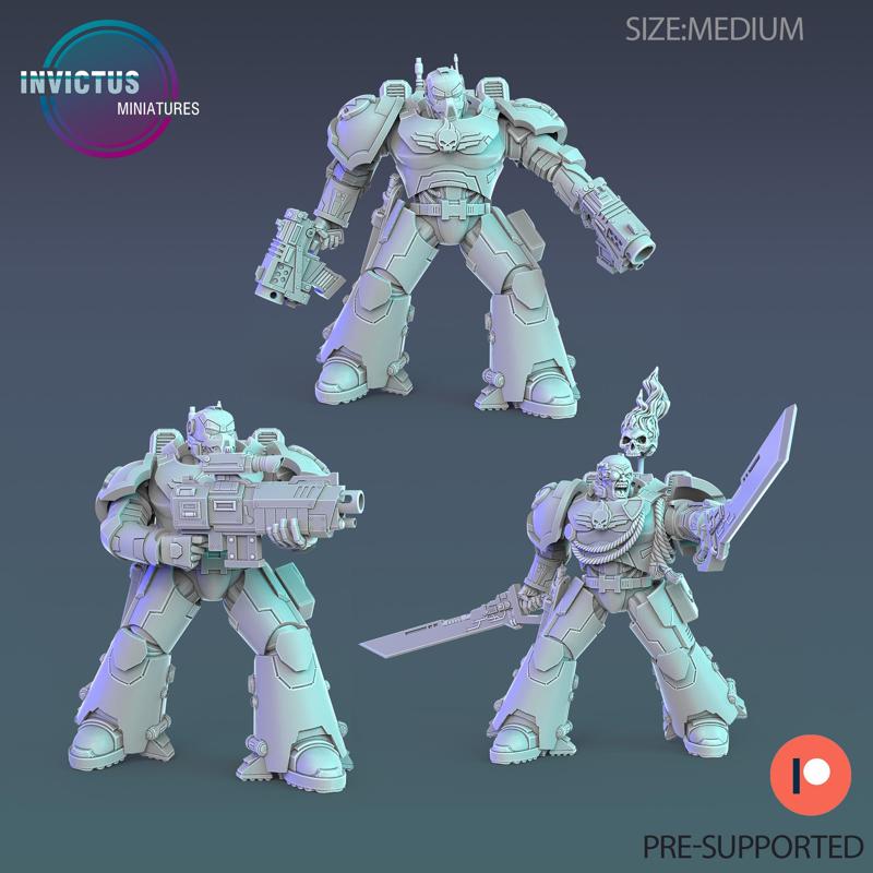 Skeleton Squad Soldier Set / Exoskelet Warrior / Space War Construct / Steampunk Battle Robot / Invasion Army / Cyberpunk Droid / Sci-Fi Encounter