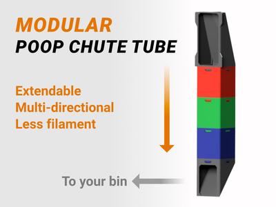 Modular Poop Purge Waste Chute for X1, P1S & P1P