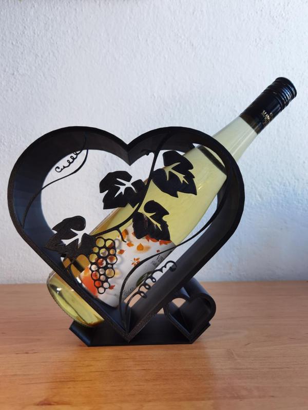 Heart shaped wine bottle holder.