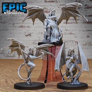 Succubus Demon Set / Female Devil Magician / Demonic Warrior / Dark Soldier Beast / Winged Lust Demon / Infernal Creature / Flame Handle / Evil Seduction Monster / Hell Army
