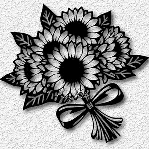 bouquet of cut sunflowers wall art garden home decor
