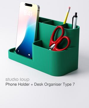 Phone Holder + Desk Organiser Type 7