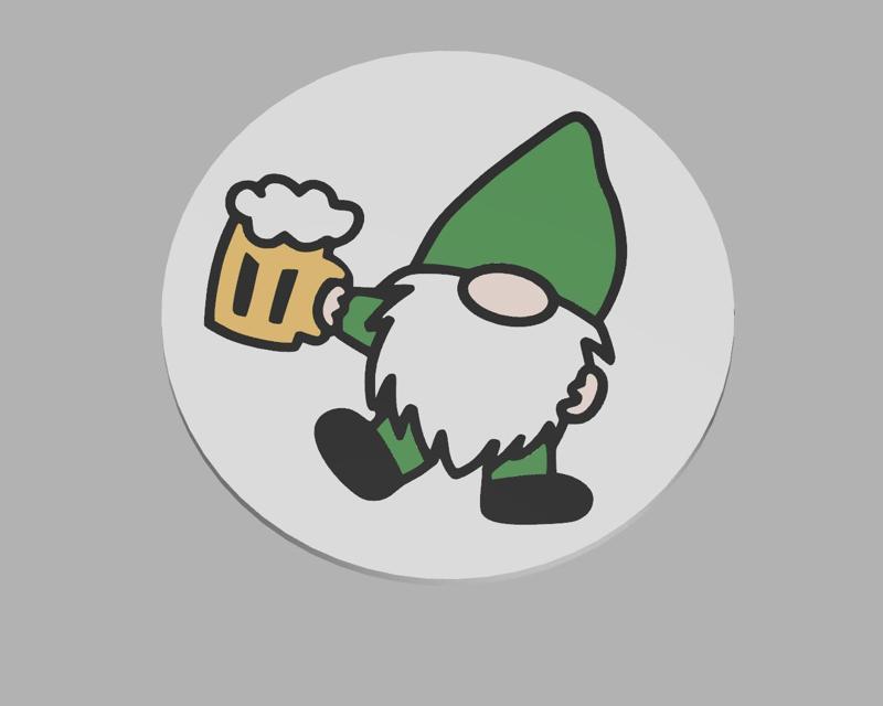 Leprechaun Gnome Beer Coaster and Holder Set