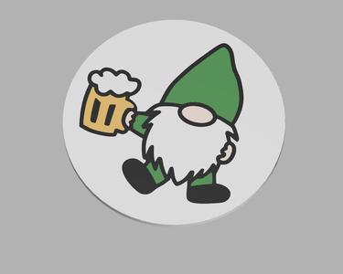 Leprechaun Gnome Beer Coaster and Holder Set