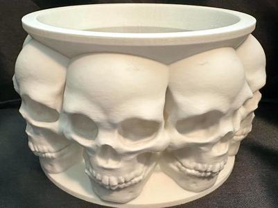 Gothic 360 Skull Planter Bowl Vessel - 150mm 