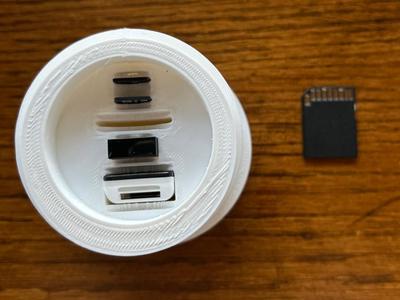 Cylindrical SD card holder