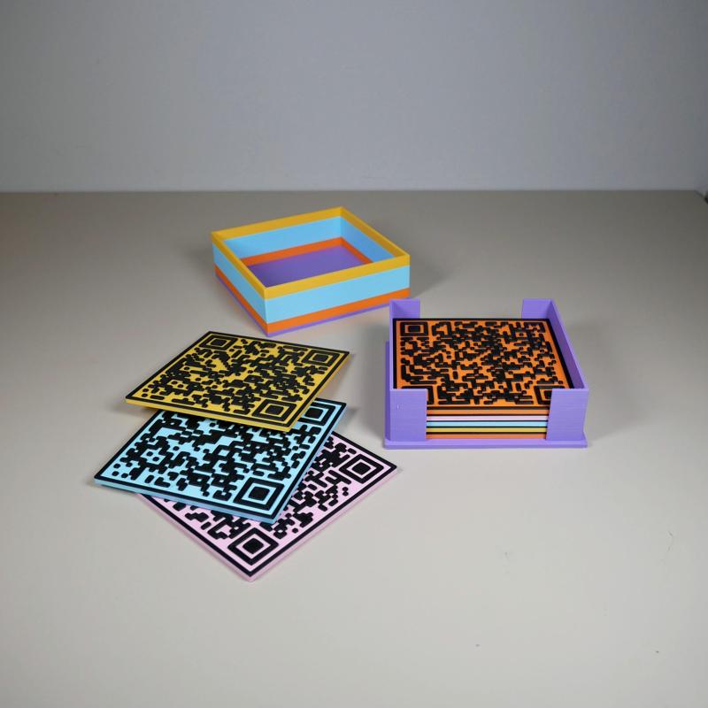 QR Code Coaster Set: Art Love it or Hate it!