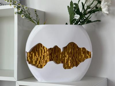 Original big modern gold vase - easy to print