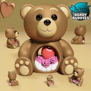 Love Teddy / Cute Valentine Bear / Collectible Beast Model / Creature Figure / Print-in-Place Statue / Fantasy World Decoration