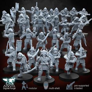 Samurai - Historic Medieval & Dieselpunk - Modular Infantry for Skirmish Tabletop Wargames
