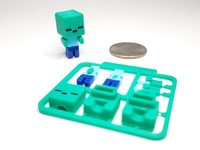 Minecraft-inspired Zombie Mini Figure Kit/Keychain