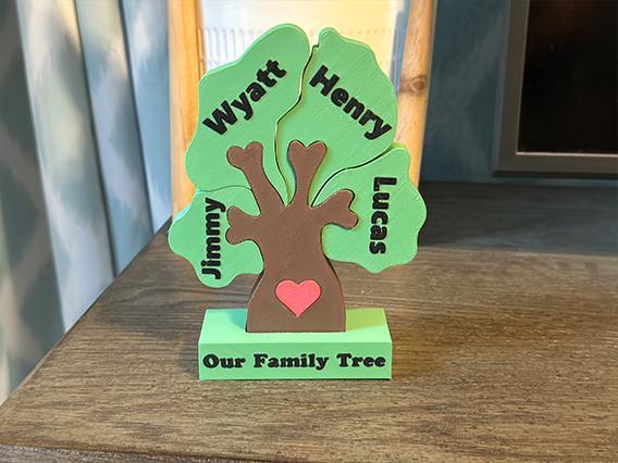 My Custom Family Tree - 4 Names