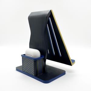 Geometric Phone Stand with Airpods Case Holder