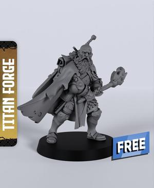 Human Male Paladin Mace - With Free Dragon  - 5e DnD Inspired for RPG and Wargamers