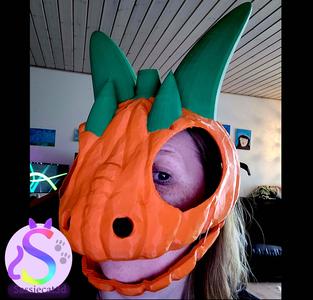 Pumpkin dragon skull mask