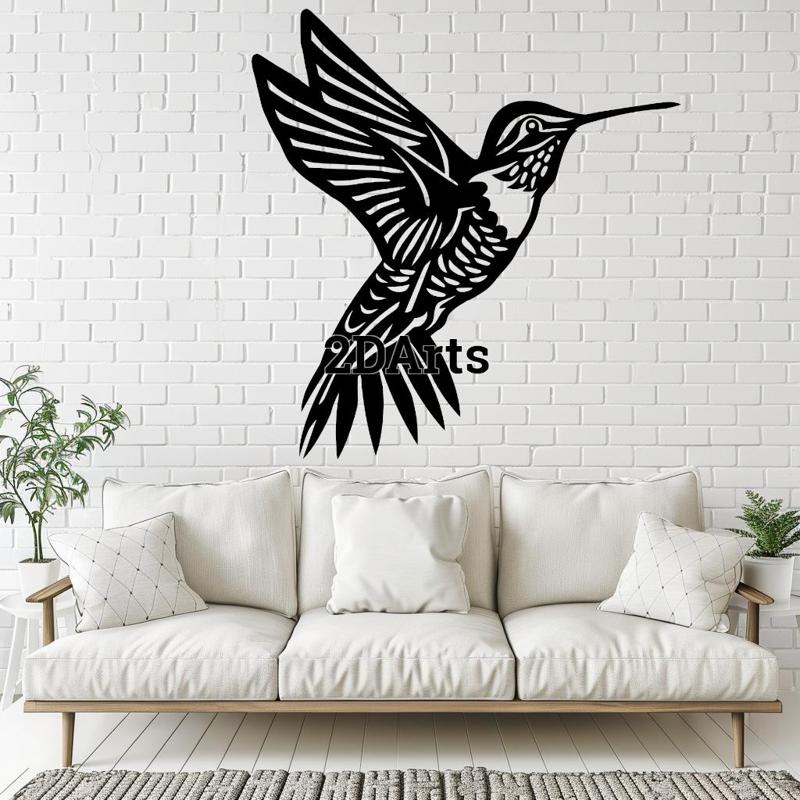 Hummingbird 2D Wall Art/Window Art - Digital STL & SVG File for 3D Printing or Laser Cutting