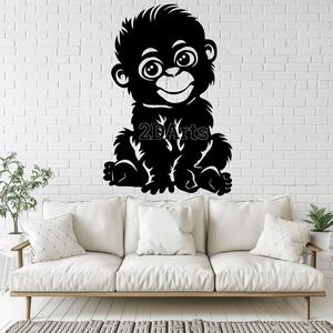 Baby Cartoon Monkeys 2D Wall Art/Window Art - Digital STL & SVG File for 3D Printing or Laser Cuttin