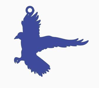Bird in Flight Silhouette Earring 5.stl