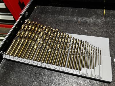 Gridfinity Drill Bit Toolbox Organizer - 29 Bit Capacity - 7x3 - Split Into 2 Groups