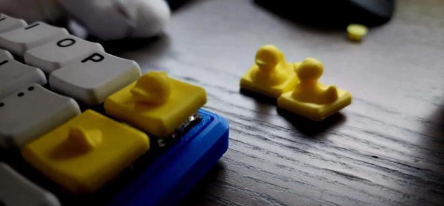 duck-sculpted choc keycaps